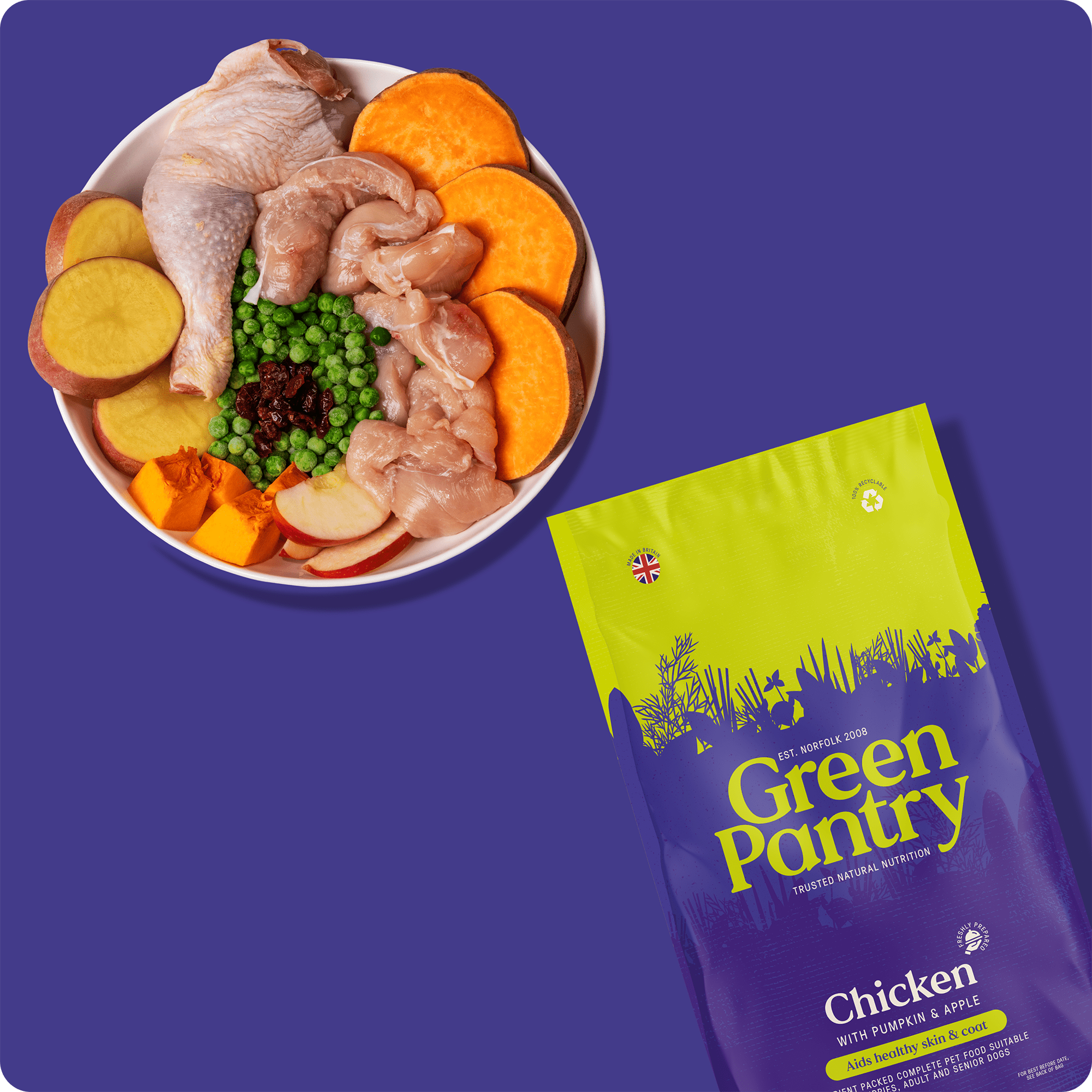 Chicken with Pumpkin and Apple, Supporting Skin and Coat. - Green Pantry