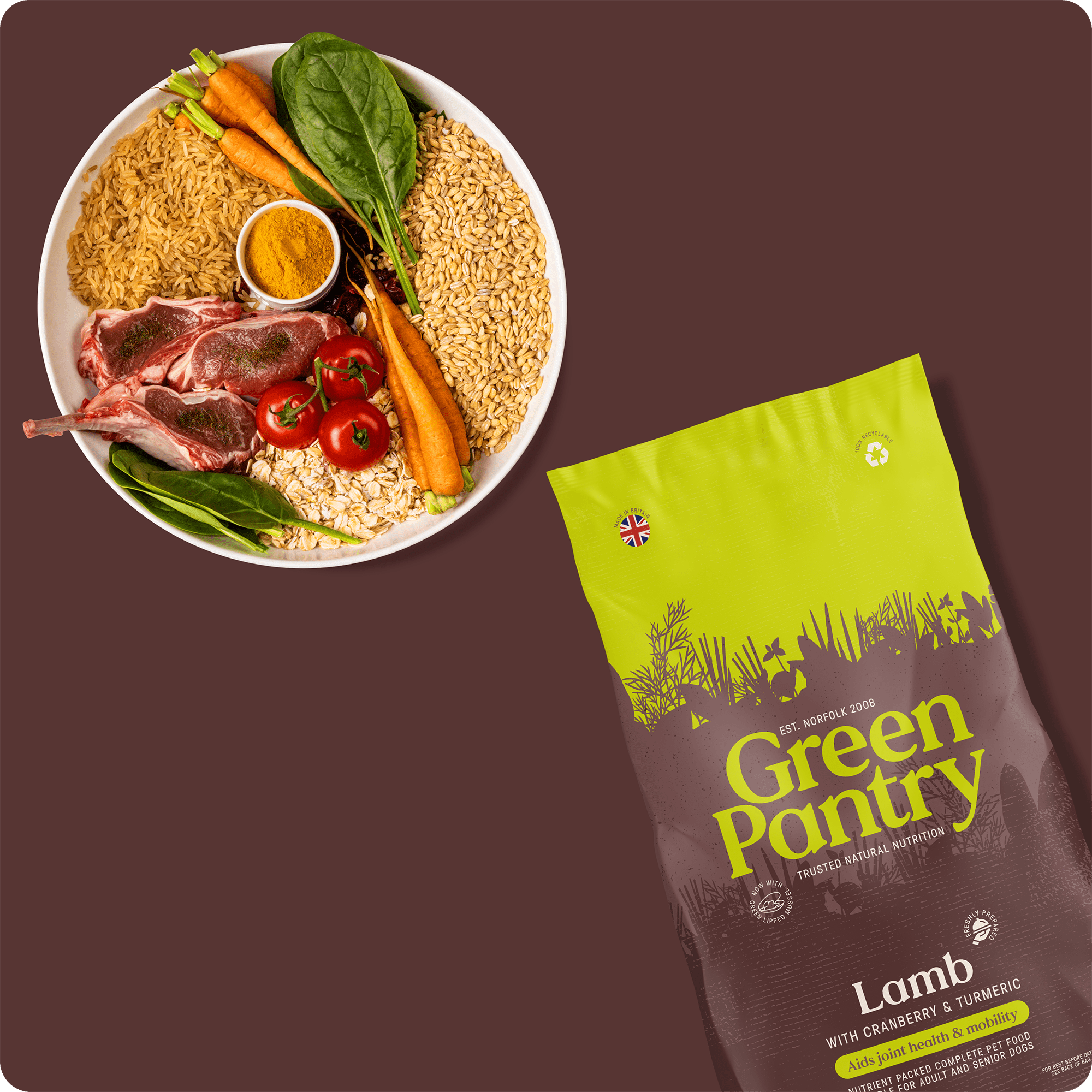 Lamb with Cranberry Turmeric Supporting Joint Health Mobility. Green Pantry