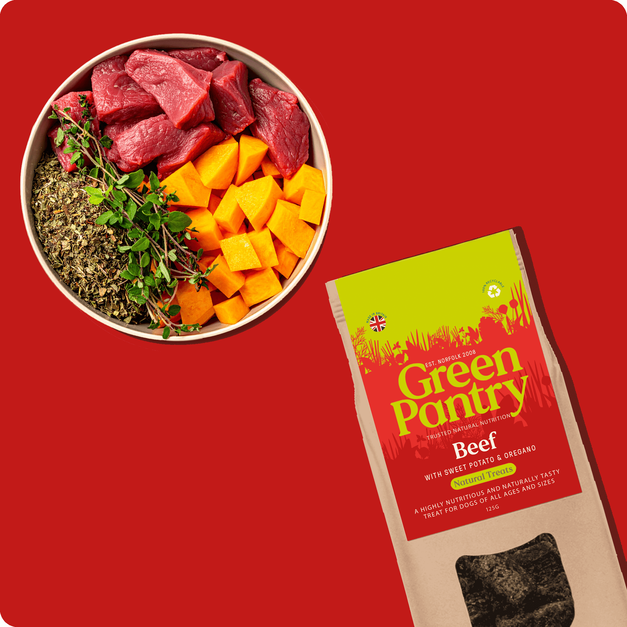 Beef with Sweet Potato and Oregano Air - Dried Treat | Green Pantry